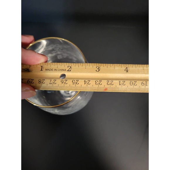 Vintage Etched 6.5" Wine Water 12 oz. Glass Goblet with 22 Karat Rim - Picture 2 of 8